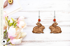 Boho Easter Earrings Laser Cut | Spring Jewelry SVG Product Image 2