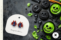 Cute Vampire Bat Stud Earrings Laser Cut SVG Product Image 2