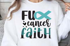 Fu cancer faith SVG, Cervical Cancer SVG Product Image 1
