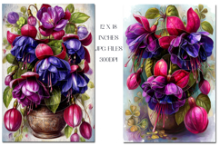 Floral Backgrounds, 12x18 Fuchsia Flower Backgrounds, s1 Product Image 3