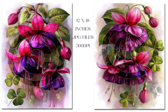 Floral Backgrounds, 12x18 Fuchsia Flower Backgrounds, s2 Product Image 2