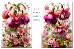 Floral Backgrounds, 12x18 Fuchsia Flower Backgrounds, s3 Product Image 2