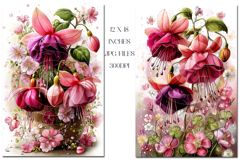 Floral Backgrounds, 12x18 Fuchsia Flower Backgrounds, s3 Product Image 3