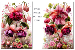 Floral Backgrounds, 12x18 Fuchsia Flower Backgrounds, s4 Product Image 2