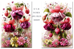 Floral Backgrounds, 12x18 Fuchsia Flower Backgrounds, s4 Product Image 3