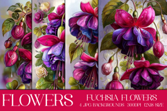 Floral Backgrounds, 12x18 Fuchsia Flower Backgrounds, s5 Product Image 1