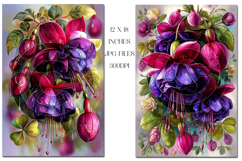 Floral Backgrounds, 12x18 Fuchsia Flower Backgrounds, s5 Product Image 2