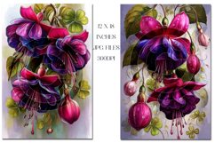 Floral Backgrounds, 12x18 Fuchsia Flower Backgrounds, s5 Product Image 3
