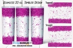 Fuchsia Glitter Spatter Tumbler Sublimation Design PNG Product Image 1
