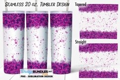 Fuchsia Glitter Leopard Tumbler Sublimation Design PNG Product Image 1