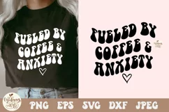 Fueled by coffee and anxiety SVG Png, iced coffee png Product Image 2