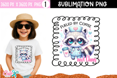 Fueled by Coffee and Chaos Design PNG