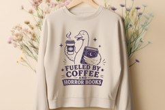 Fueled by Coffee and Horror Books SVG PNG, Funny Cozy Horror Product Image 2