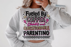 Fueled By Coffee Chaos PNG, Funny Sarcastic Quote PNG, Mom Product Image 2