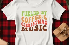 Fueled By Coffee & Christmas Music Groovy SVG Xmas Design Product Image 2