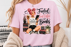 Fueled By Iced Coffee &amp; Books PNG, Bookish Girl Sublimation Product Image 3