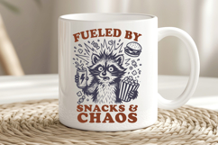 Fueled by Snacks and Chaos SVG PNG Funny Hyper Raccoon Print Product Image 3