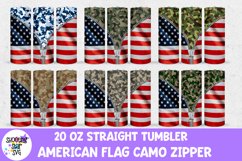 American Flag and Camouflage Zipper Tumbler Wrap Bundle Product Image 1