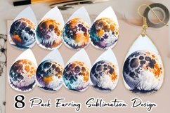 Full Moon Halloween Earring teardrop sublimation design Product Image 1