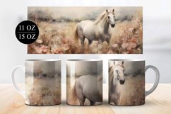Wild Horse in Field Coffee Mug Wrap Sublimation Design Product Image 1
