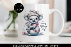 Mothers Day Sublimation | Koala & Baby Full Mug Wrap Product Image 1