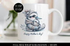 Mothers Day Mug Wrap | Kookaburra & Baby Full Cup Print Product Image 1