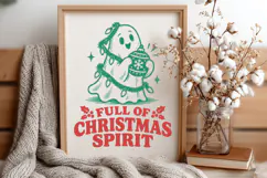 Full of Christmas Spirit SVG, Spooky Christmas Ghost Design Product Image 3