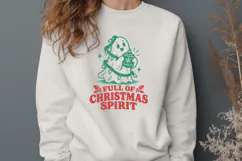 Full of Christmas Spirit SVG, Spooky Christmas Ghost Design Product Image 2