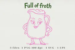 Retro Coffee Line Art Clipart, Funny Puns SVG | PNG | EPS Product Image 1