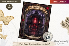 Gothic Haunted House Halloween Junk Journal collage page Product Image 1