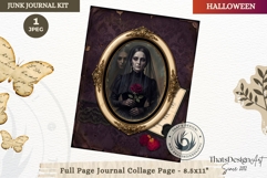 Gothic Haunted House Halloween Junk Journal collage page Product Image 1