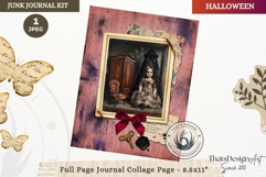 Gothic Haunted House Halloween Junk Journal collage page Product Image 1