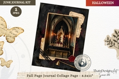Gothic Haunted House Halloween Junk Journal collage page Product Image 1