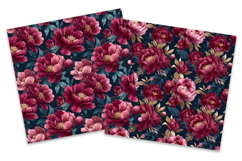 Dark Peony Floral Digital Paper Product Image 2