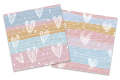 Doodle Hearts Digital Paper Pack Product Image 2