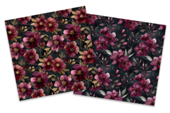 Moody Winter Floral Digital Paper Pack Product Image 2