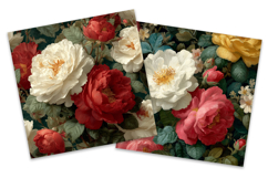 Pink &amp; Red Vintage Floral Digital Paper Product Image 2