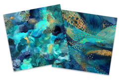 Aqua Animal Shimmer Digital Paper Product Image 3