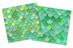 Green Mermaid Scale Digital Paper Pack Product Image 2