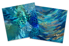 Aqua Animal Shimmer Digital Paper Product Image 2