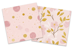 Blush Floral Gold Digital Paper Pack Product Image 3