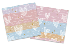 Doodle Hearts Digital Paper Pack Product Image 3