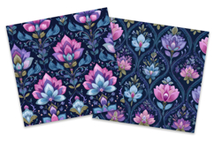 Folk Floral Ogee Digital Paper Pack Product Image 3