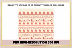 Knitted Christmas 20 oz Skinny Tumbler Wrap Sublimation Product Image 2