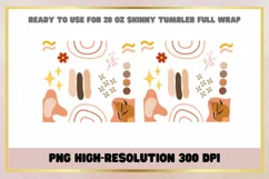 Boho Aesthetic 20 oz Skinny Tumbler Wrap Sublimation Product Image 2