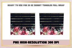 Burgundy Flowers 20 oz Skinny Tumbler Wrap Product Image 2