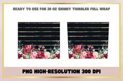 Burgundy Flowers 20 oz Skinny Tumbler Wrap Product Image 2