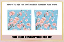 Blossoms Flowers 20 oz Skinny Tumbler Wrap Sublimations Product Image 2