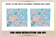 Blossoms Flowers 20 oz Skinny Tumbler Wrap Sublimations Product Image 2