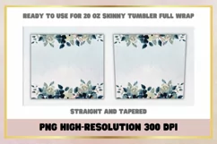 Blue Floral Sublimation 20oz Skinny Tumbler Wrap Product Image 2